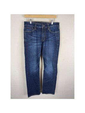DH3 selvedge Jett Mens Low Slim Fit Straight Leg Dark Wash Stretch Jeans 32x30
